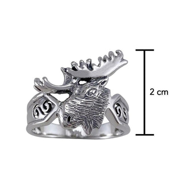Moose Head Silver Ring TR1436 - Jewelry